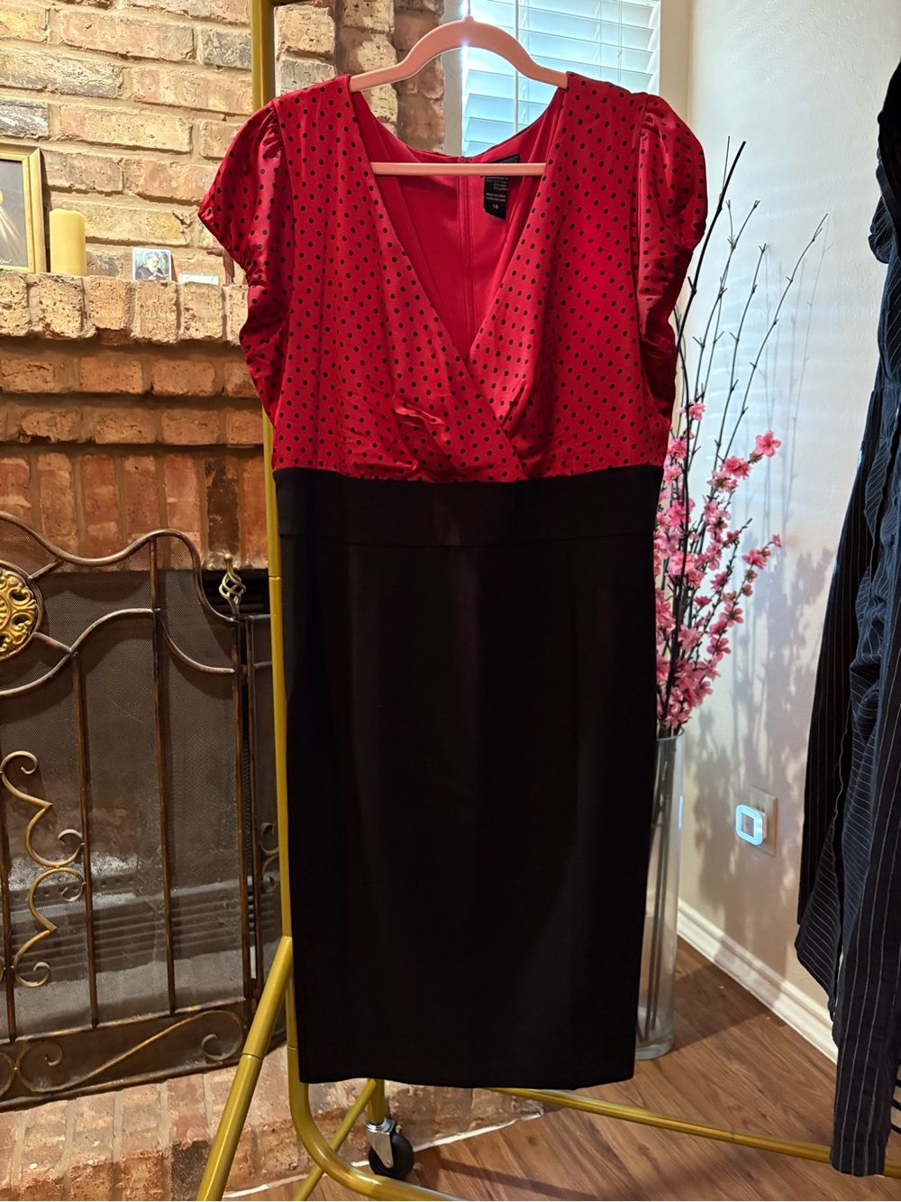 torrid Red Polka Dot Top with Black Midi Sheath Dress